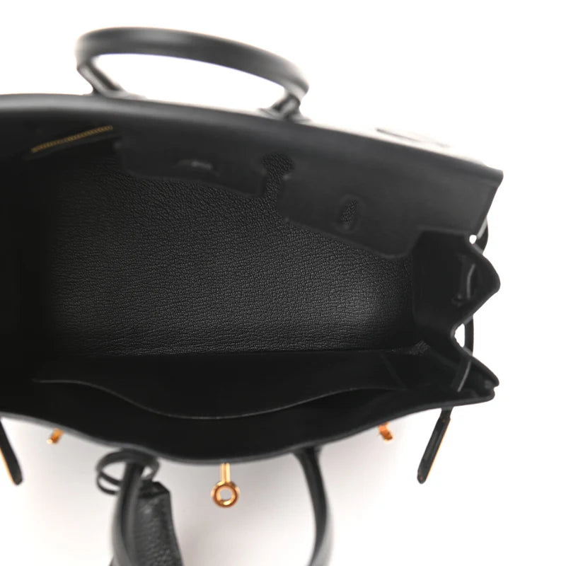 Bag 25 Brk HSS Cr / GryTr in Tg Black with Brushed Gold Hardware