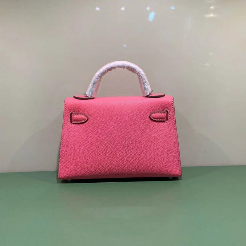 Bag 25 Brk HSS Cr / GryTr in Tg Pink with Brushed Gold Hardware